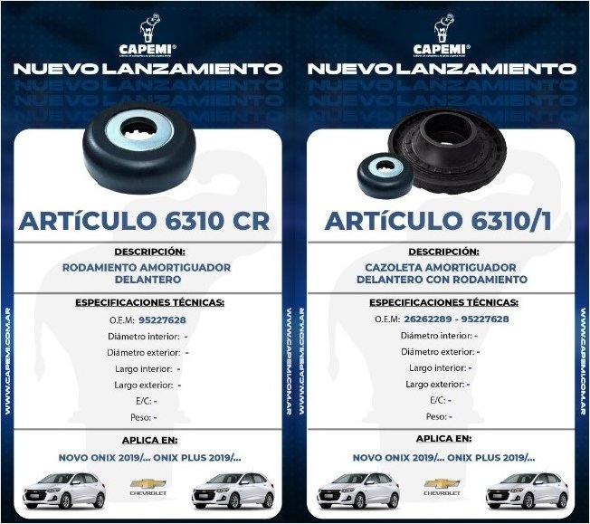 Novedades CAPEMI para GM, Peugeot, Citroen, Honda y Toyota