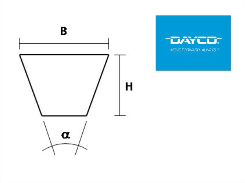 Dayco: normalización de dimensiones en correas trapezoidales