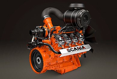 Scania presentó su motor V8 a Gas